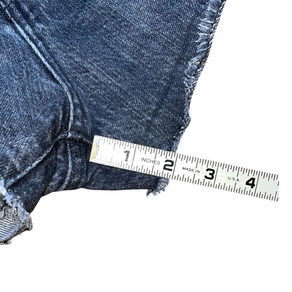 Madewell Relaxed Denim Shorts Faded Black Color Raw Hem - Picture 7 of 11